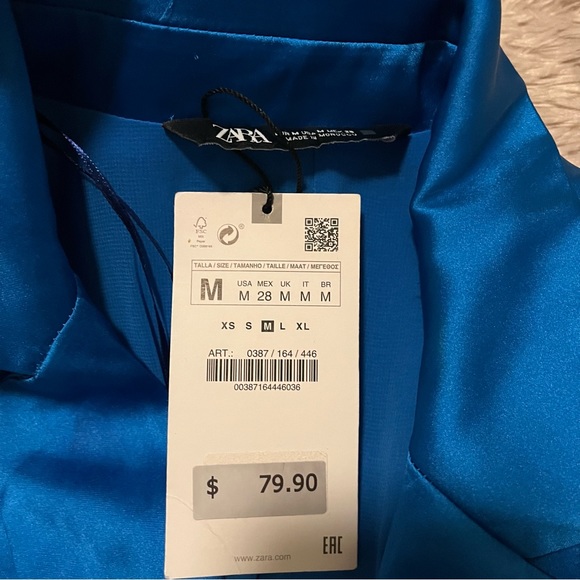 Zara blue satin effects wrap style romper - Picture 9 of 11